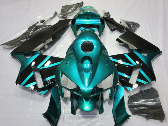 2005-2006 Honda CBR600RR Motorcycle Fairings - Teal Glossy Black Design Canada Websites
