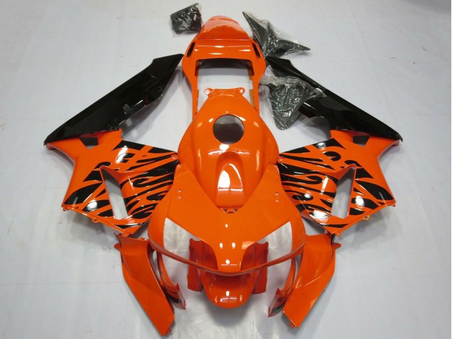 2003-2004 Honda CBR600RR Motorcycle Fairings - Orange Glossy Black Tribal Canada Websites