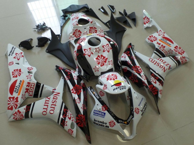 2007-2008 Honda CBR600RR Motorcycle Fairings - White Red Black Nastro Azzurro Canada Websites