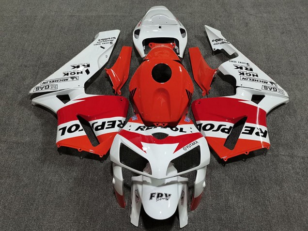 2005-2006 Honda CBR600RR Motorcycle Fairings - Orange White Red Glossy Black Repsol Style Canada Websites