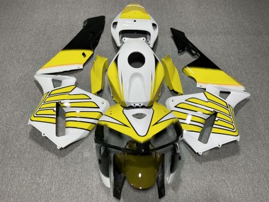 2005-2006 Honda CBR600RR Motorcycle Fairings - Yellow and White Wings Canada Websites