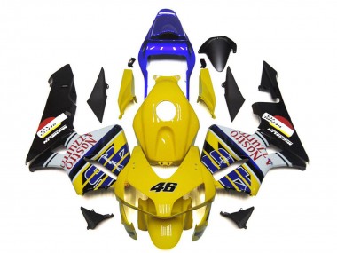 2003-2004 Honda CBR600RR Motorcycle Fairings - Yellow Blue White Glossy Black Nastro Azzurro 46 Canada Websites