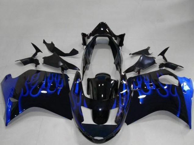 1996-2007 Honda CBR1100XX Blackbird Motorcycle Fairings - Glossy Black Blue Flame Canada Websites