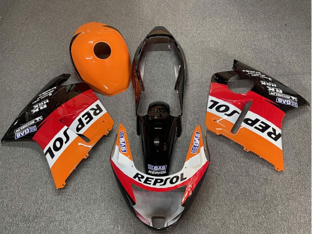 1996-2007 Honda CBR1100XX Blackbird Motorcycle Fairings - Orange White Red Glossy Black Repsol Canada Websites
