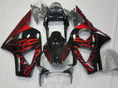 2002-2003 Honda CBR954RR Motorcycle Fairings - Glossy Black Red Flame Canada Websites