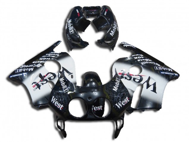 1990-1998 Honda CBR250RR Motorcycle Fairings - Glossy Black White West Canada Websites