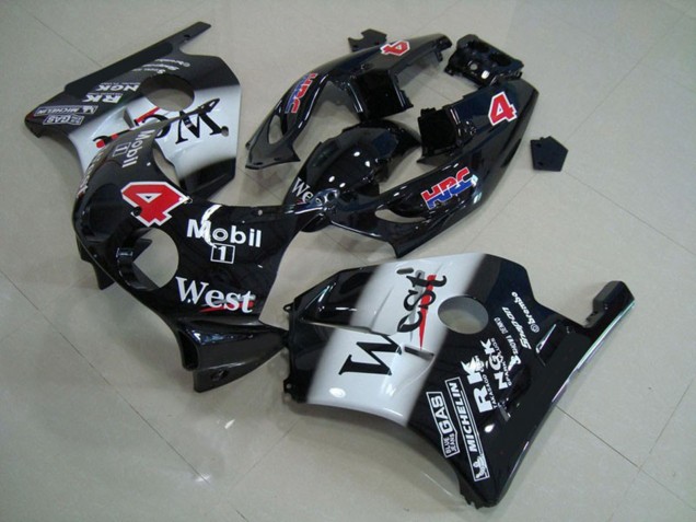 1990-1998 Honda CBR250RR Motorcycle Fairings - Glossy Black White West Mobil Canada Websites