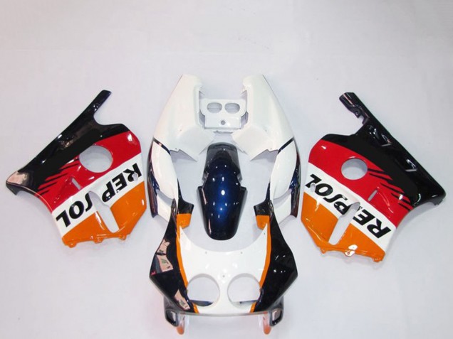 1990-1998 Honda CBR250RR Motorcycle Fairings - Orange White Red Glossy Black Repsol Canada Websites