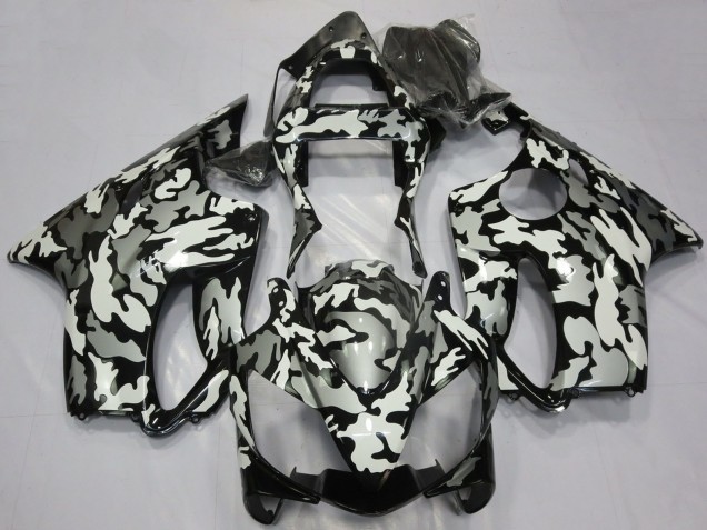 2001-2003 Honda CBR600 F4i Motorcycle Fairings - White Grey Black Camouflage Canada Websites