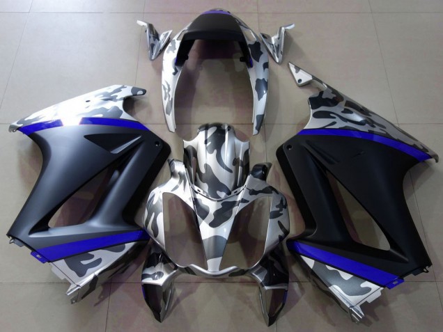 2002-2013 Honda VFR 800 Motorcycle Fairings - Grey Camouflage Blue Matte Black Canada Websites