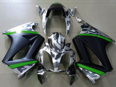 2002-2013 Honda VFR 800 Motorcycle Fairings - Grey Camouflage Green Matte Black Canada Websites