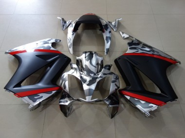 2002-2013 Honda VFR 800 Motorcycle Fairings - Grey Camouflage Red Matte Black Canada Websites