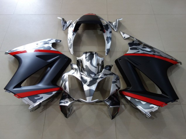 2002-2013 Honda VFR 800 Motorcycle Fairings - Grey Camouflage Red Matte Black Canada Websites