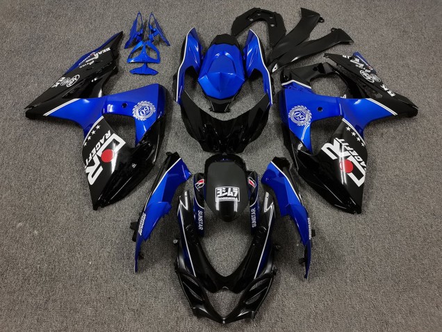 2009-2016 Suzuki GSXR 1000 Motorcycle Fairings - Black and Blue with Custom Logo Canada Websites