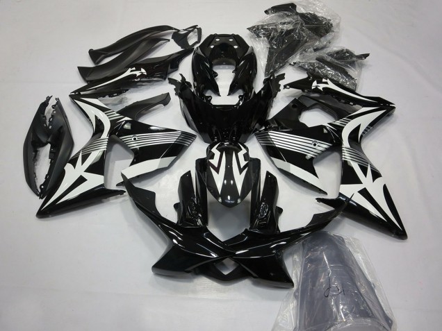 2009-2016 Suzuki GSXR 1000 Motorcycle Fairings - Glossy Black and White Canada Websites