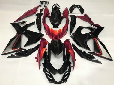 2009-2016 Suzuki GSXR 1000 Motorcycle Fairing - Glossy Black Red Canada Websites