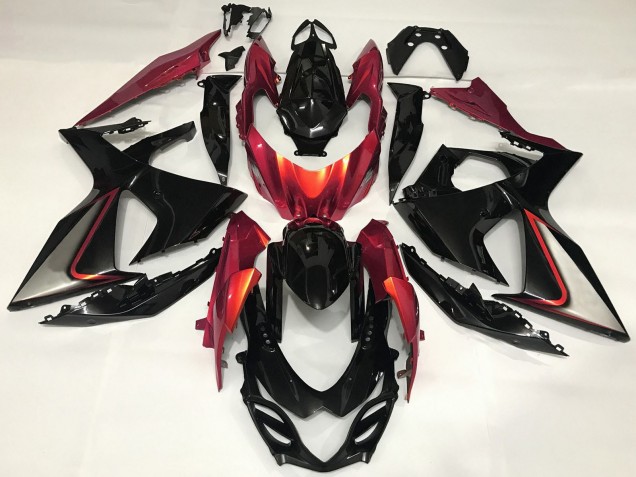 2009-2016 Suzuki GSXR 1000 Motorcycle Fairing - Glossy Black Red Canada Websites