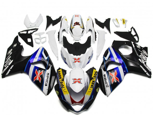 2009-2016 Suzuki GSXR 1000 Motorcycle Fairings - White Blue Black SPIDI Dark Dog Canada Websites