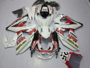 2009-2016 Suzuki GSXR 1000 Motorcycle Fairings - White Red Dunlop 52 Canada Websites