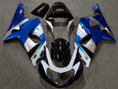 2000-2002 Suzuki GSXR 1000 Motorcycle Fairings - Blue Silver Glossy Black OEM Style Canada Websites