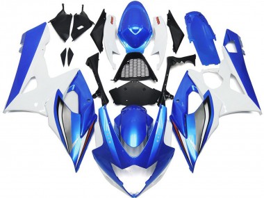 2005-2006 Suzuki GSXR 1000 Motorcycle Fairings - White Blue Canada Websites
