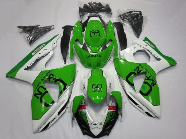 2009-2016 Suzuki GSXR 1000 Motorcycle Fairings - White Green Go Fun Canada Websites
