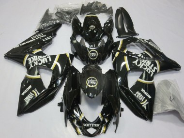 2009-2016 Suzuki GSXR 1000 Motorcycle Fairings - Glossy Black Lucky Strike Canada Websites