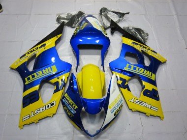 2003-2004 Suzuki GSXR 1000 Motorcycle Fairings - Blue Yellow Black Pirelli Canada Websites