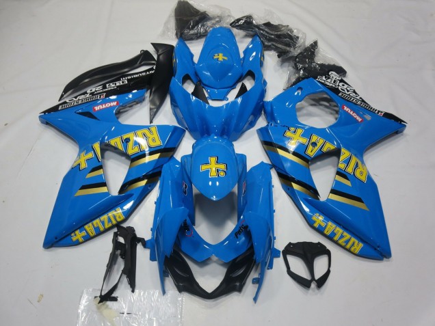 2009-2016 Suzuki GSXR 1000 Motorcycle Fairings - Blue Gold Black Rizla Canada Websites