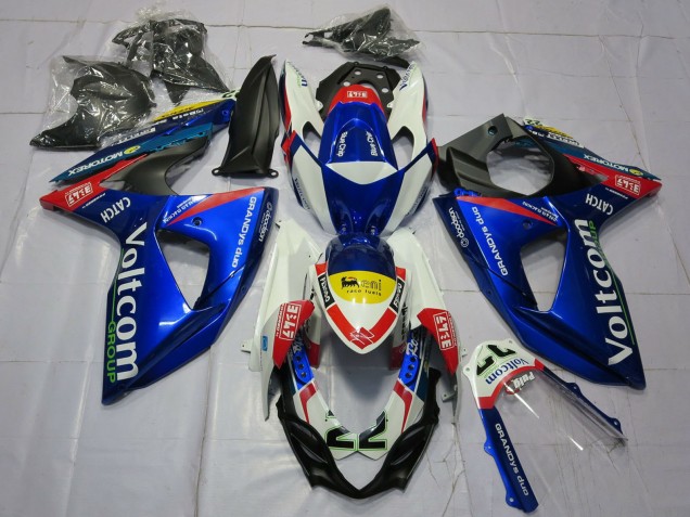 2009-2016 Suzuki GSXR 1000 Motorcycle Fairings - White Blue Yellow Red Voltcom 22 Canada Websites