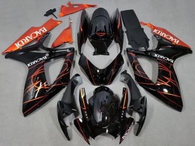 2006-2007 Suzuki GSXR 600 / GSXR 750 Motorcycle Fairings - Glossy Black Orange Bacardi Canada Websites