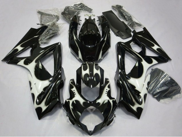 2008-2010 Suzuki GSXR 600 / GSXR 750 Motorcycle Fairings - Glossy Black White Canada Websites
