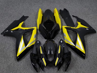 2006-2007 Suzuki GSXR 600 / GSXR 750 Motorcycle Fairings - Glossy Black Yellow Silver OEM Style Canada Websites