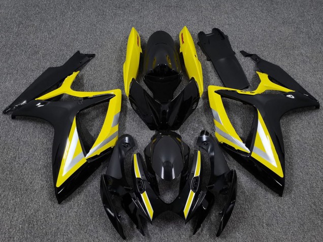 2006-2007 Suzuki GSXR 600 / GSXR 750 Motorcycle Fairings - Glossy Black Yellow Silver OEM Style Canada Websites