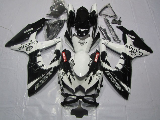 2008-2010 Suzuki GSXR 600 / GSXR 750 Motorcycle Fairing - White Black Alstare Corona Motul Canada Websites