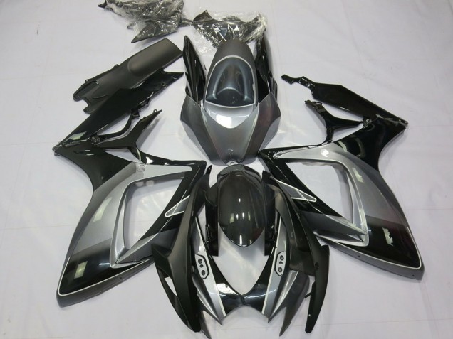 2006-2007 Suzuki GSXR 600 / GSXR 750 Motorcycle Fairings - Grey Glossy Black Stripe Canada Websites