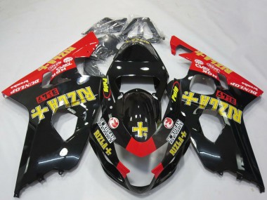 2004-2005 Suzuki GSXR 600 / GSXR 750 Motorcycle Fairings - Glossy Black Red Yellow Rizla Canada Websites