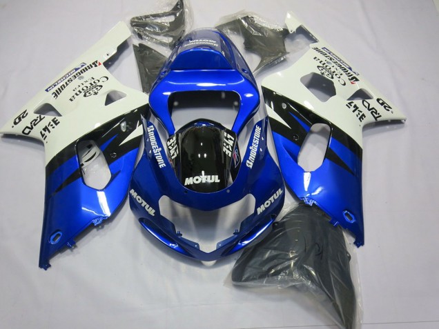 2001-2003 Suzuki GSXR 600 / GSXR 750 Motorcycle Fairings - White Blue Glossy Black Canada Websites