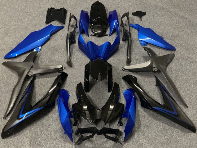 2008-2010 Suzuki GSXR 600 / GSXR 750 Motorcycle Fairings - Blue Grey Glossy Black Canada Websites