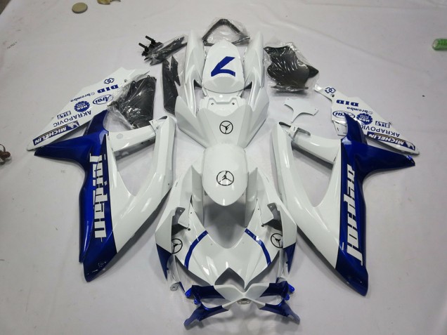 2008-2010 Suzuki GSXR 600 / GSXR 750 Motorcycle Fairings - White Blue Jordan Canada Websites
