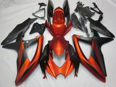 2008-2010 Suzuki GSXR 600 / GSXR 750 Motorcycle Fairings - Burnt Orange Matte Black Canada Websites
