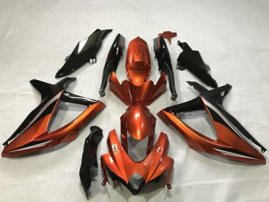 2008-2010 Suzuki GSXR 600 / GSXR 750 Motorcycle Fairings - Burnt Orange Glossy Black Canada Websites