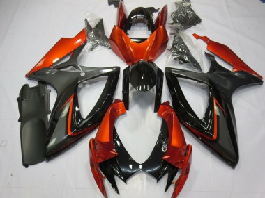 2006-2007 Suzuki GSXR 600 / GSXR 750 Motorcycle Fairings - Burnt Orange Grey Glossy Black Canada Websites