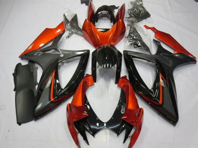 2006-2007 Suzuki GSXR 600 / GSXR 750 Motorcycle Fairings - Burnt Orange Grey Glossy Black Canada Websites