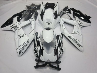 2008-2010 Suzuki GSXR 600 / GSXR 750 Motorcycle Fairings - White Black Alstare Corona Motul Canada Websites