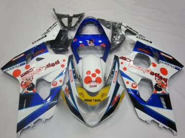 2004-2005 Suzuki GSXR 600 / GSXR 750 Motorcycle Fairings - White Blue Red Yellow Black Dark Dog Canada Websites