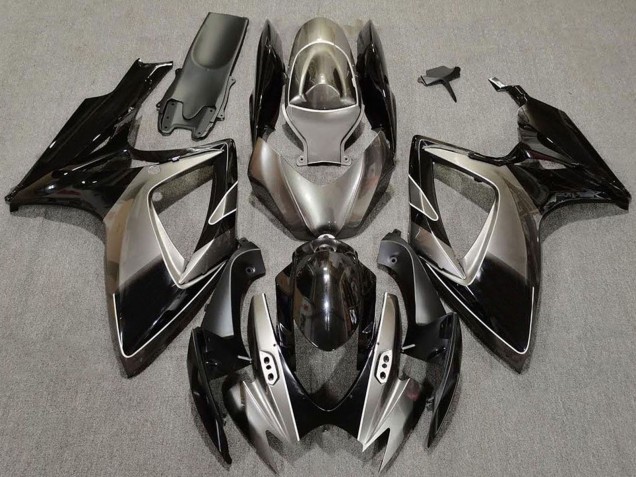 2006-2007 Suzuki GSXR 600 / GSXR 750 Motorcycle Fairings - Dark Silver Glossy Black Canada Websites