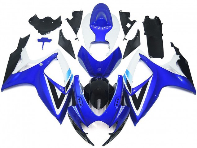 2006-2007 Suzuki GSXR 600 / GSXR 750 Motorcycle Fairing Kits - White Blue Glossy Black OEM Style Canada Websites