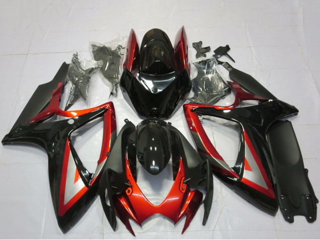 2006-2007 Suzuki GSXR 600 / GSXR 750 Motorcycle Fairings - Glossy Black Red Silver Canada Websites