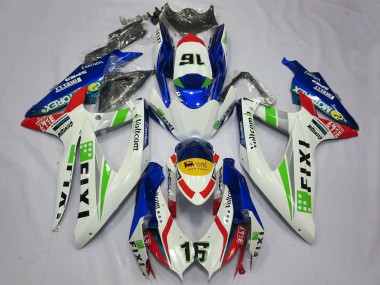 2008-2010 Suzuki GSXR 600 / GSXR 750 Motorcycle Fairings - White Blue Green Yellow Red Fixi 16 Canada Websites